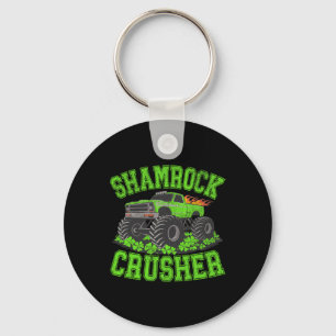 Shamrock Crusher Boys Monster Truck St Patricks Da Key Ring