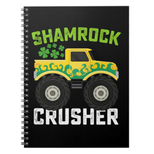 Shamrock Crusher Monster Truck St Patrick's Day Notebook