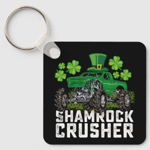 Shamrock Crusher St Patricks Day Monster Truck Key Ring