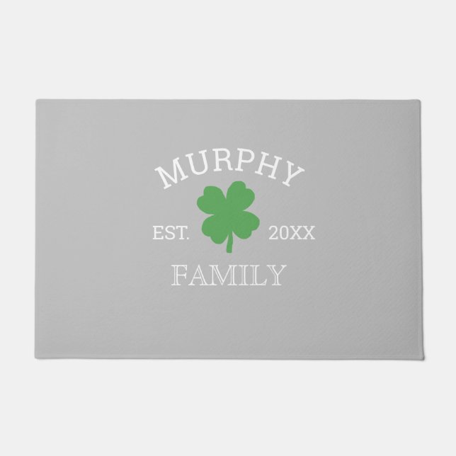 Shamrock Custom Irish Family Doormat (Front)