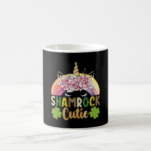Shamrock Cutie Unicorn Rainbow St Patricks Day Coffee Mug