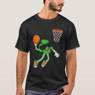 Shamrock Dabbing Basketball St Patricks Day Boys K T-Shirt