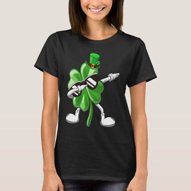 Shamrock Dabbing For Boys Kids Adult St Patrick's  T-Shirt (Front)