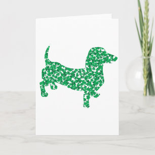 Shamrock Dachshunds Card