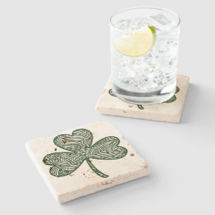 Shamrock (Dark) Stone Coaster