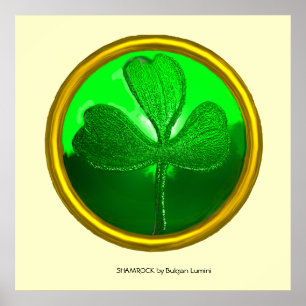 Shamrock detail from SAINT PATRICK'S CELTIC HEART Poster