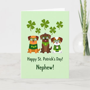 Shamrock Dog Pattern St Patricks Card