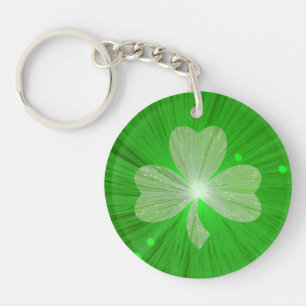 Shamrock double-sided key ring