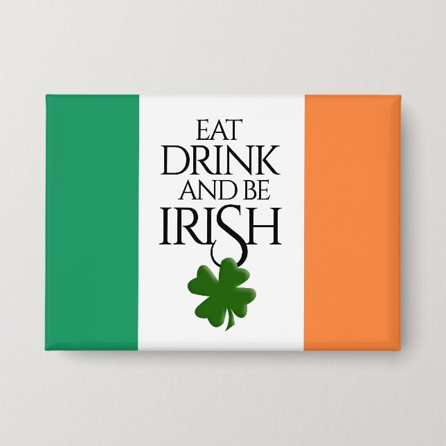 Shamrock Eat Drink and Be Irish Flag (Front)