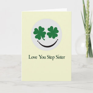 Shamrock Face Love You Sister Card