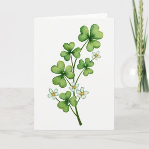 Shamrock Floral Watercolor Art Card