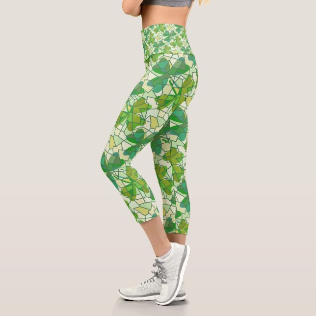 Shamrock Fragments Capri Leggings (Left)
