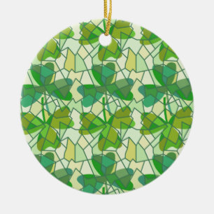 Shamrock Fragments Ceramic Ornament