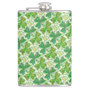 Shamrock Fragments Hip Flask