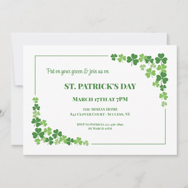 Shamrock Frame Invitation (Front)