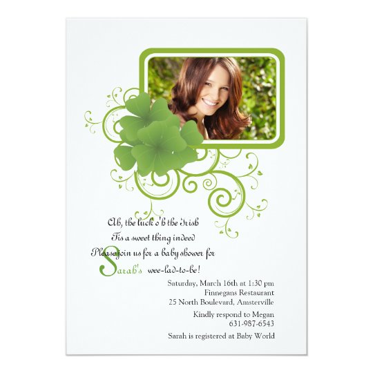 Shamrock Frame Photo Invitation