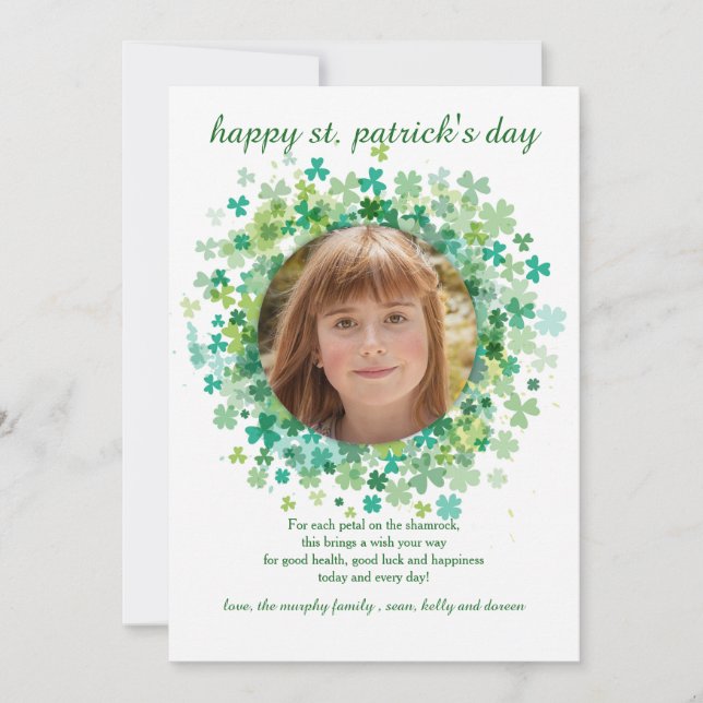 Shamrock Frame St. Patrick's Day Card (Front)
