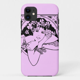 Shamrock girl on any colour iPhone 11 case