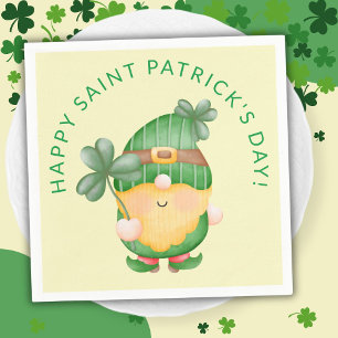 Shamrock Gnome Happy Saint Patricks Day Napkin