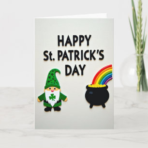 Shamrock Gnome Rainbow Card