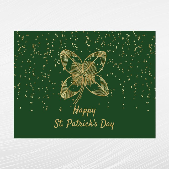 Shamrock Gold Confetti St Patricks Day Holiday Postcard (Creator Uploaded)