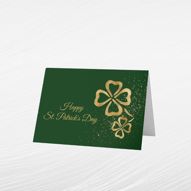 Shamrock Gold St Patricks Day Holiday Card (Creator Uploaded)