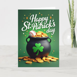 Shamrock Gold Stars Luck Card