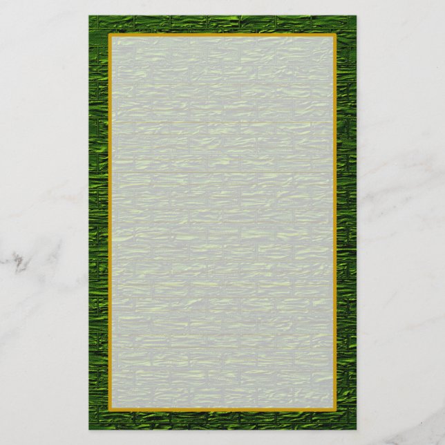 Shamrock Green Brick Fine Lined Stationery (Front)