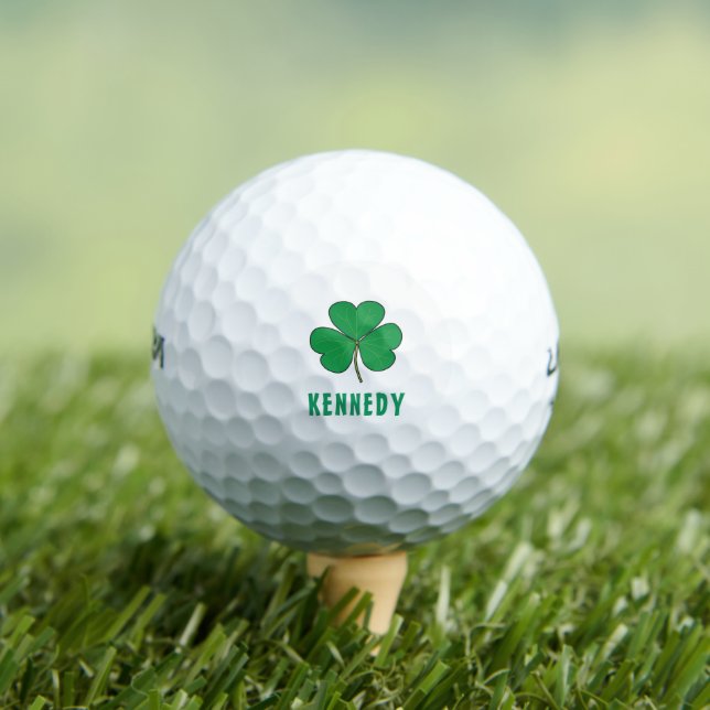 Shamrock Green Clover Ireland Celtic Irish Name Golf Balls (Insitu Tee)