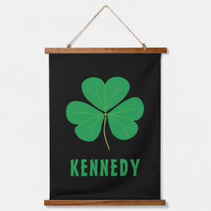 Shamrock Green Clover Ireland Celtic Irish Name Hanging Tapestry