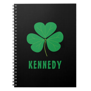 Shamrock Green Clover Ireland Celtic Irish Name Notebook