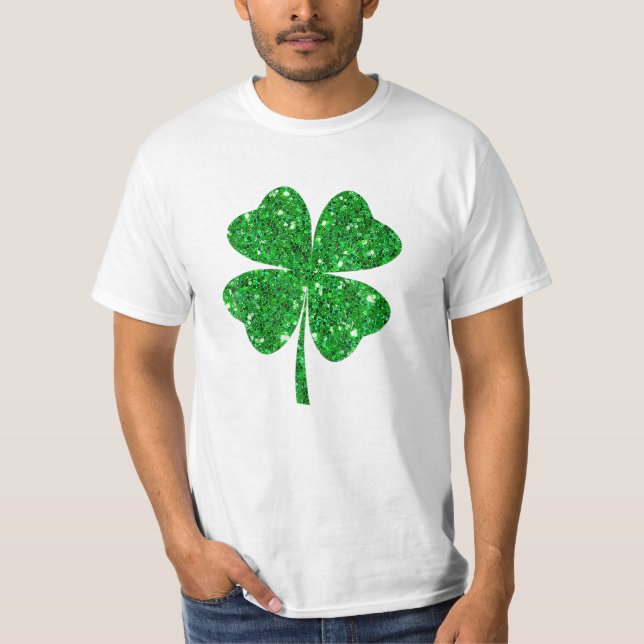 Shamrock Green Clover T-Shirt (Front)