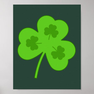 SHAMROCK GREEN LEAF ST PATRICK'S DAY  POSTER