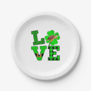 Shamrock Green Plaid Love Sea Turtle St Patrick'S Paper Plate