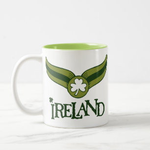 Shamrock Green Snitch with Ireland Name Two-Tone Coffee Mug