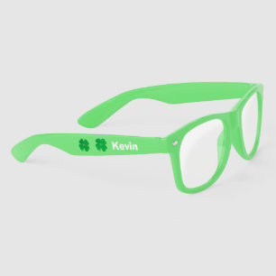 Shamrock Green St. Paddy's Day Plastic Sunglasses