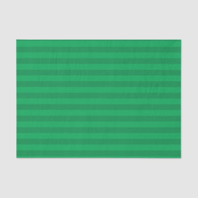 Shamrock Green Stripes Tissue Paper (Front)