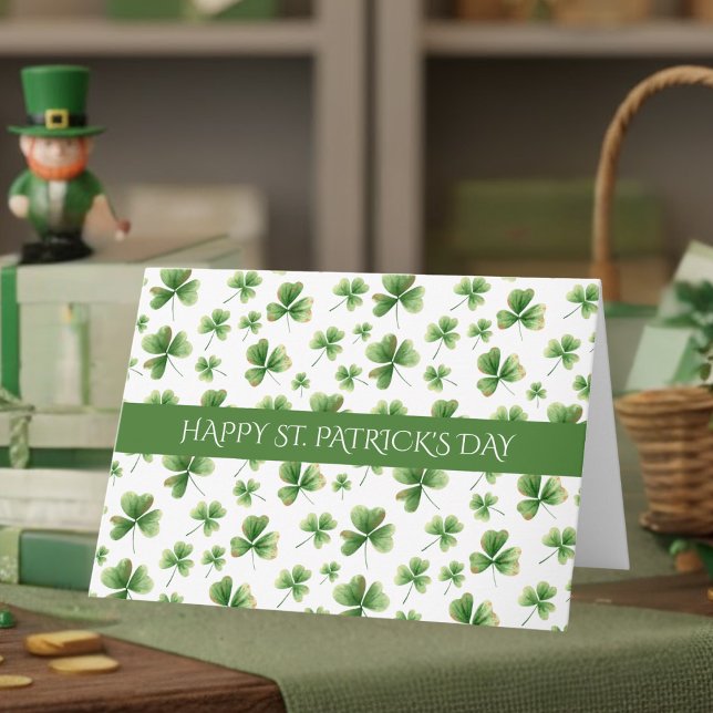 Shamrock Happy St. Patrick's Day Customisable Holiday Card (Creator Uploaded)