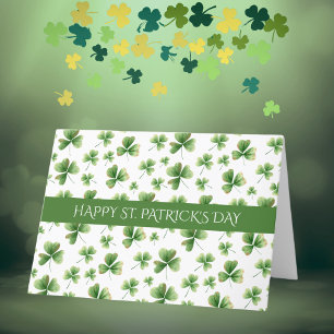 Shamrock Happy St. Patrick's Day Customisable Holiday Card