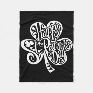 Shamrock Happy St Patricks Day Saint Patty's Mens Fleece Blanket