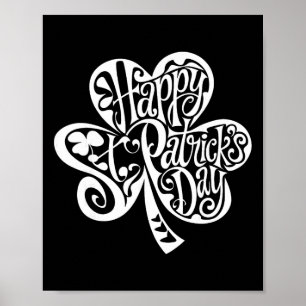 Shamrock Happy St Patricks Day Saint Patty's Mens  Poster