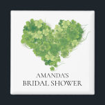 Shamrock Heart Bridal Shower Favour  Magnet<br><div class="desc">Lucky in love Irish shamrock heart bridal shower favour market.. Matching items available in our shop.</div>