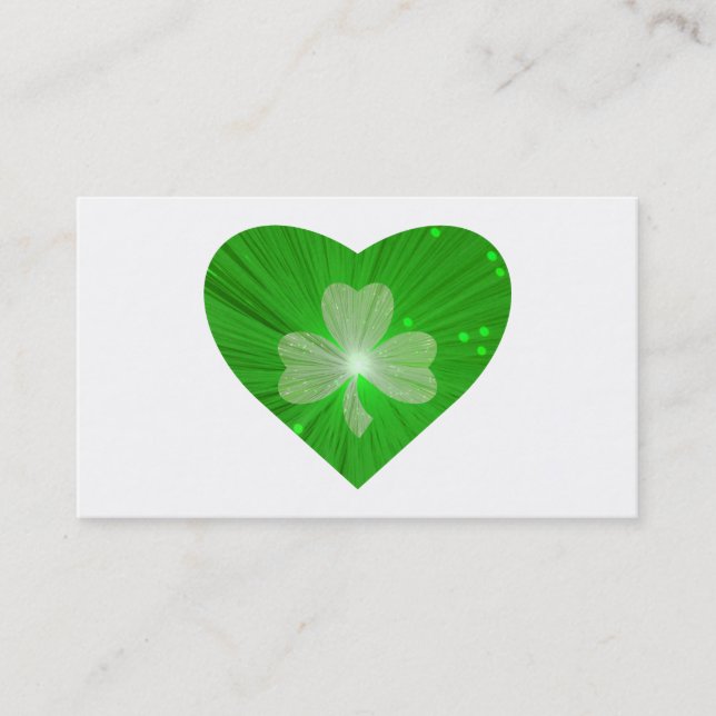 Shamrock Heart business card white (Front)