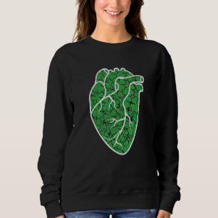 Shamrock Heart Cardiac Nurse St Patricks Day Anato Sweatshirt