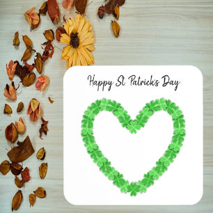 Shamrock Heart Happy St Patrick's Day Coaster