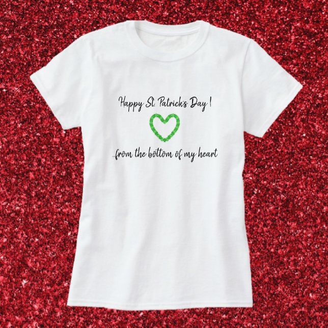 Shamrock Heart Happy St. Patrick's Day T-Shirt (Creator Uploaded)