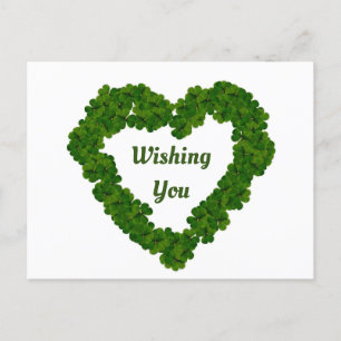 Shamrock Heart Holiday Postcard