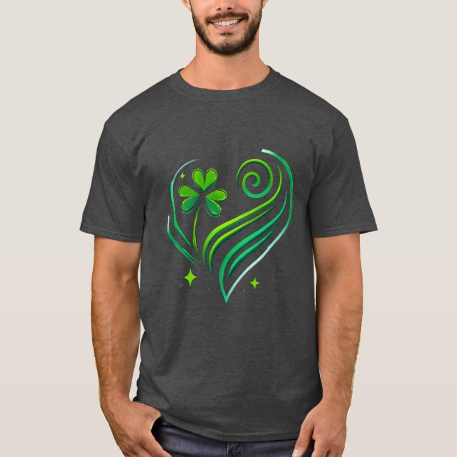 Shamrock Heart Love friend T-Shirt (Front)