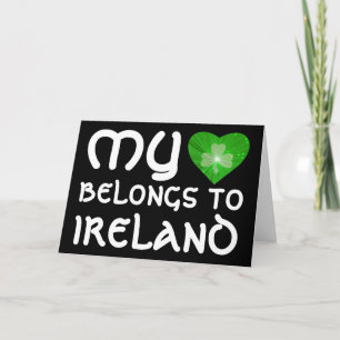Shamrock Heart 'My Heart Belongs to...' card black