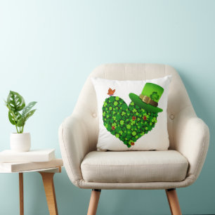 Shamrock Heart Throw Pillow